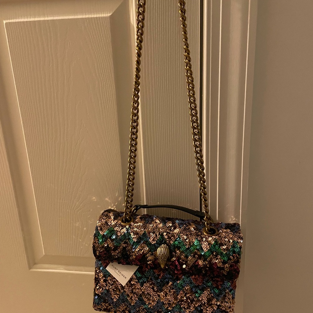 NWT KURT GEIGER MULTI COLOR SEQUINS SHOULDER BAG GORGEOUS!! - Picture 8 of 13